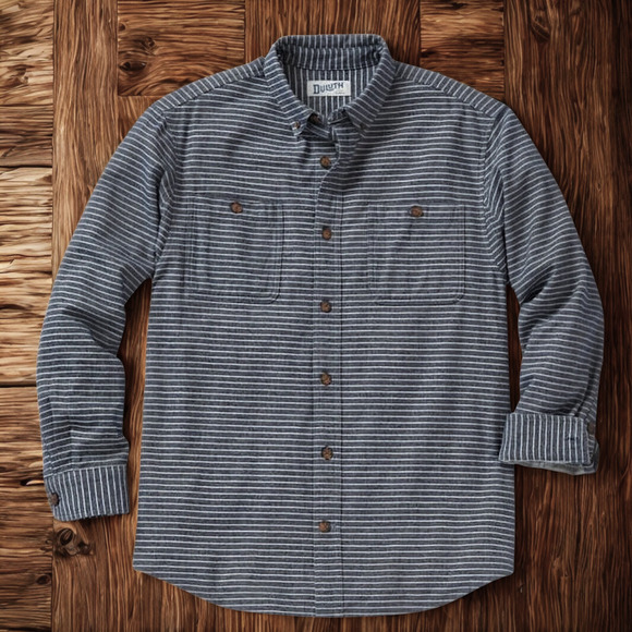 Duluth Men's Shirt Free Swingin' Flannel Slim Fit Size 2XL Stripes NWOT - Picture 1 of 9